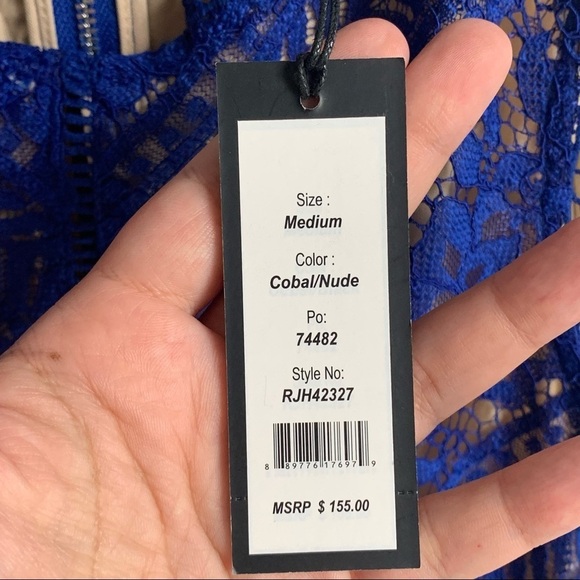 Romeo & Juliet Couture Royal Blue Lace Blouse - Picture 3 of 11